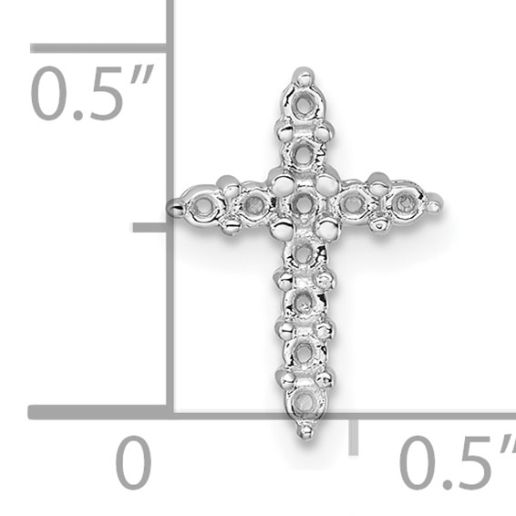 14k White Gold Diamond Cross Chain Slide Mounting
