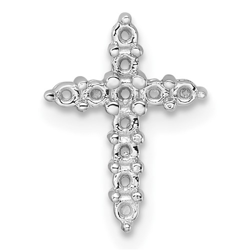 14K White Gold Diamond Cross Chain Slide Mounting