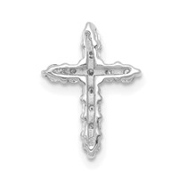14K White Gold 0.33 Carat Lab Grown Diamond VS SI+ G+ Complete Cross Chain Slide Pendant view 3