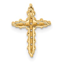 14K Yellow Gold Diamond Cross Chain Slide Mounting view 3