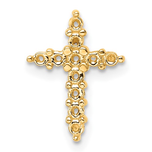 14K Yellow Gold Diamond Cross Chain Slide Mounting