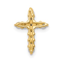 14K Yellow Gold 0.33 Carat Lab Grown Diamond VS SI+ G+ Complete Cross Chain Slide Pendant view 3