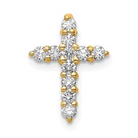 14K Yellow Gold 0.33 Carat Lab Grown Diamond VS SI+ G+ Complete Cross Chain Slide Pendant view 1