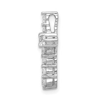 14K White Gold 0.75 Carat Lab Grown Diamond VS SI+ G+ Complete Cross Chain Slide Pendant view 2