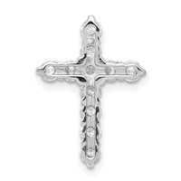 14K White Gold 0.75 Carat Lab Grown Diamond VS SI+ G+ Complete Cross Chain Slide Pendant view 3