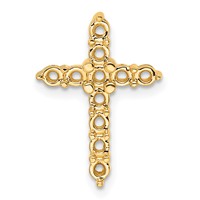 14K Yellow Gold 0.75ct Cross Chain Slide Mounting view 1