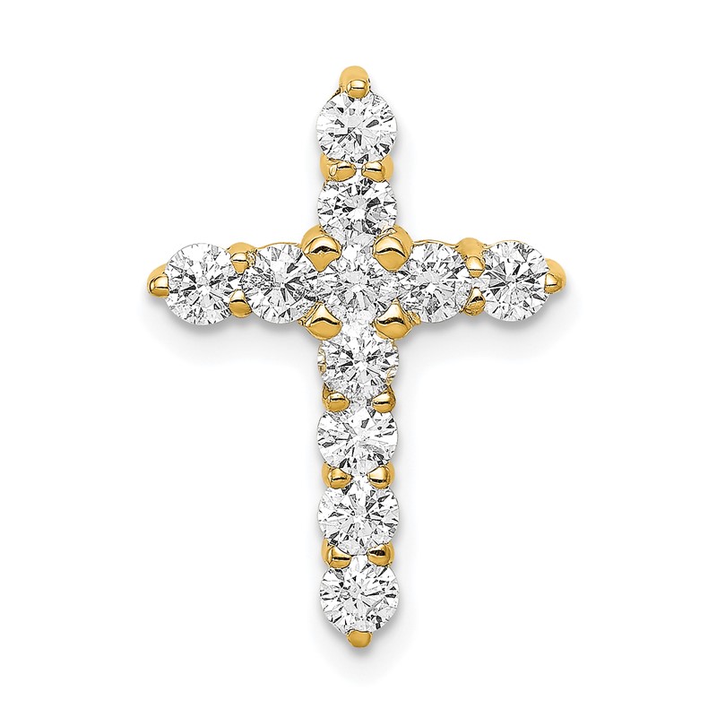 14k 3/4 carat Lab Grown Diamond VS/SI+ G+ Complete Cross Chain Slide Pendant