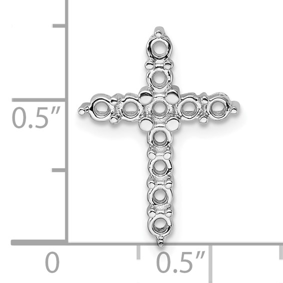 14k White Gold 1ct Cross Chain Slide Mounting