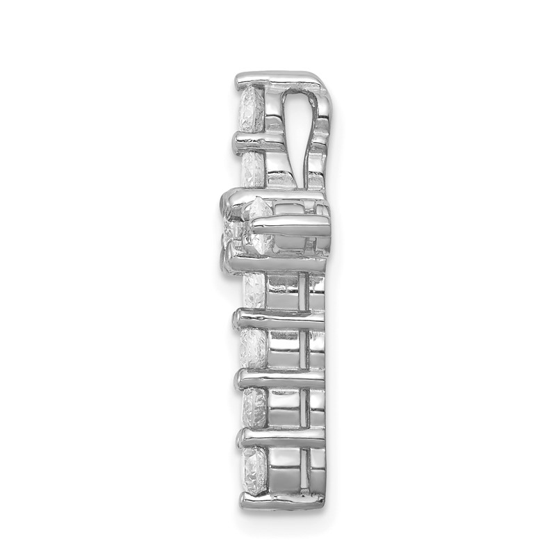 14k White Gold 1 carat Lab Grown Diamond VS/SI+ G+ Complete Cross Chain Slide Pendant