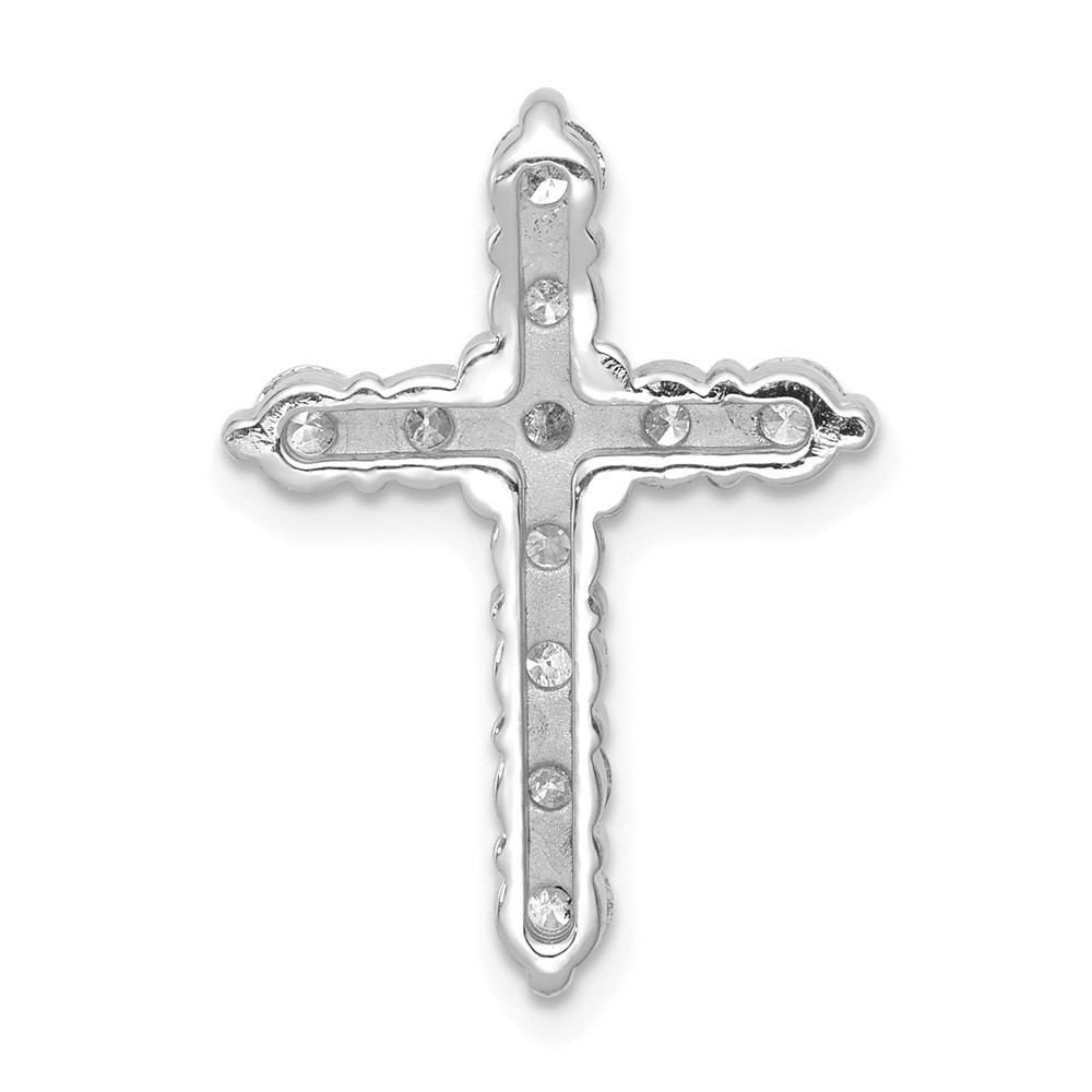 14k White Gold 1 carat Lab Grown Diamond VS/SI+ G+ Complete Cross Chain Slide Pendant (PM4952-100-WLG)