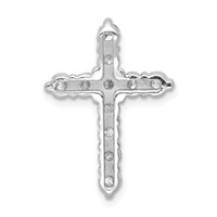 14K White Gold 1 Carat Lab Grown Diamond VS SI+ G+ Complete Cross Chain Slide Pendant view 3