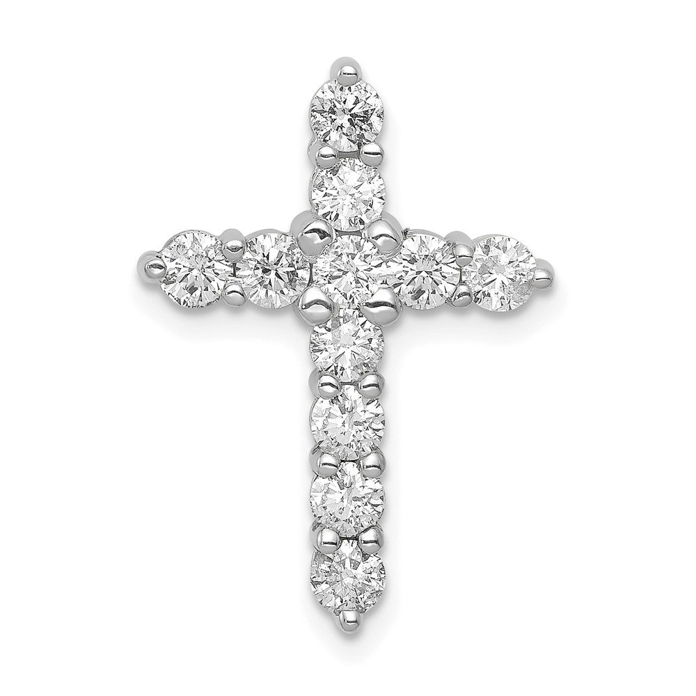 14k White Gold 1 carat Lab Grown Diamond VS/SI+ G+ Complete Cross Chain Slide Pendant (PM4952-100-WLG)