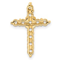14K Yellow Gold 1ct Cross Chain Slide Mounting view 3