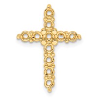 14K Yellow Gold 1ct Cross Chain Slide Mounting view 1
