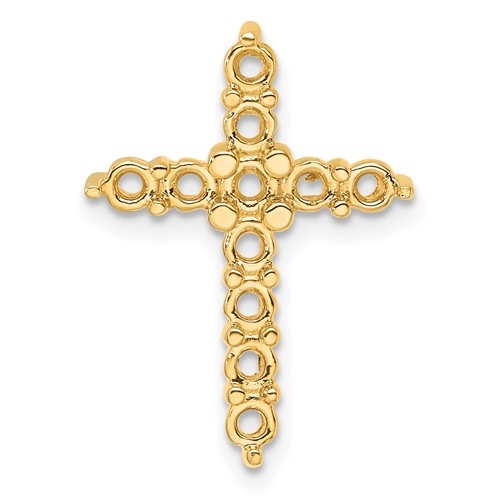 14K Yellow Gold 1ct Cross Chain Slide Mounting