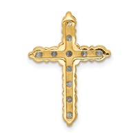 14K Yellow Gold 1 Carat Lab Grown Diamond VS SI+ G+ Complete Cross Chain Slide Pendant view 3
