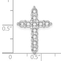 14K White Gold 1.25ct Cross Pendant Mounting view 4