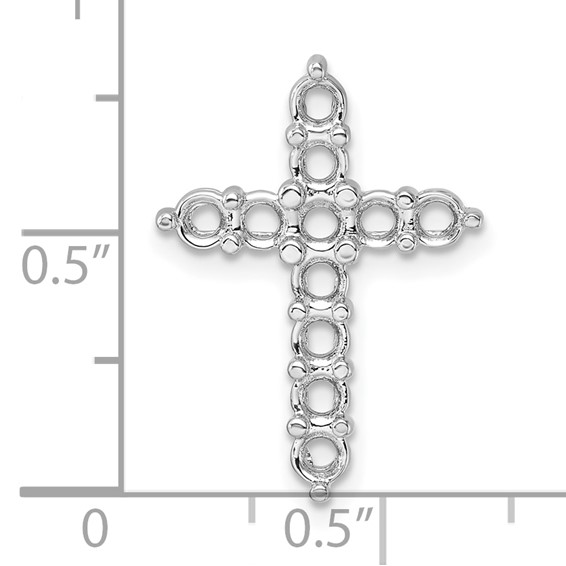 14k White Gold 1 1/4ct Cross Pendant Mounting