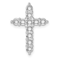 14K White Gold 1.25ct Cross Pendant Mounting view 1