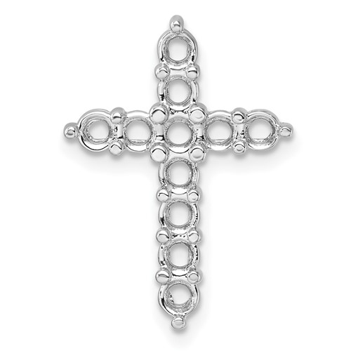 14K White Gold 1.25ct Cross Pendant Mounting