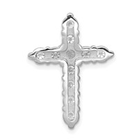 14K White Gold 1.25 Carat Lab Grown Diamond VS SI+ G+ Complete Cross Chain Slide Pendant view 3