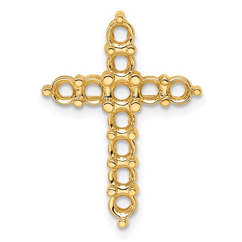 14K Yellow Gold 1.25ct Cross Pendant Mounting