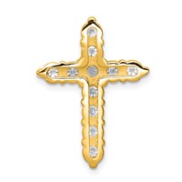 14K Yellow Gold 1.25 Carat Lab Grown Diamond VS SI+ G+ Complete Cross Chain Slide Pendant view 3