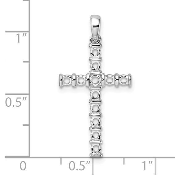 14k White Gold Latin Cross Pendant Mounting