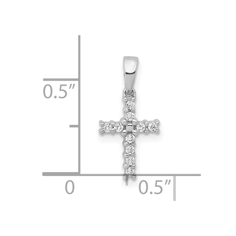 10K White Gold Diamond Latin Cross Pendant (PM4956-010-1WA)