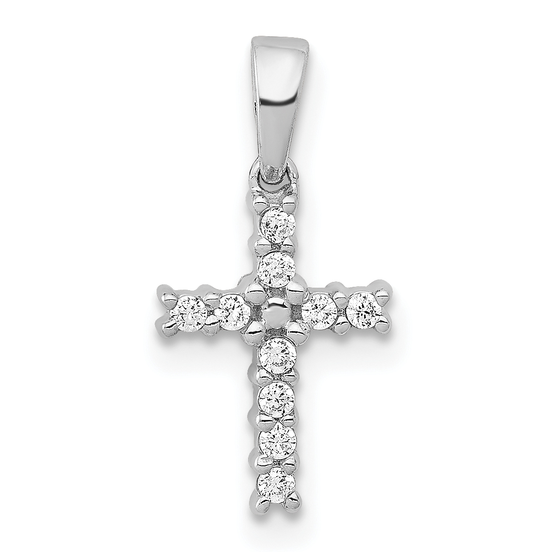 10K White Gold Diamond Latin Cross Pendant (PM4956-010-1WA)