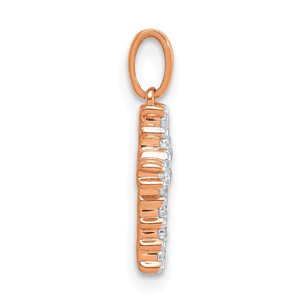 14k Rose Gold Diamond Latin Cross Pendant (PM4956-010-RA)