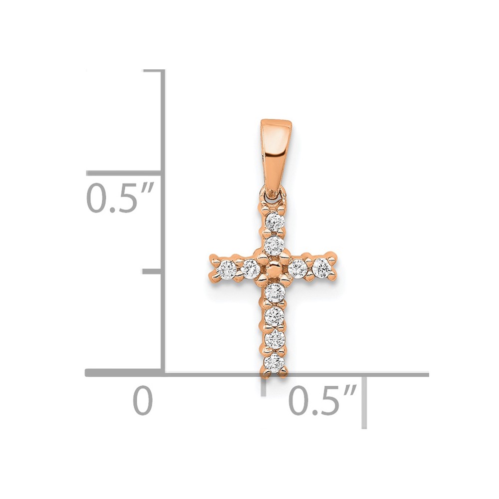 14k Rose Gold Diamond Latin Cross Pendant (PM4956-010-RA)