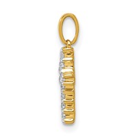 14K Yellow Gold 0.10 Carat Lab Grown Diamond VS SI+ G+ Complete Latin Cross Pendant view 2