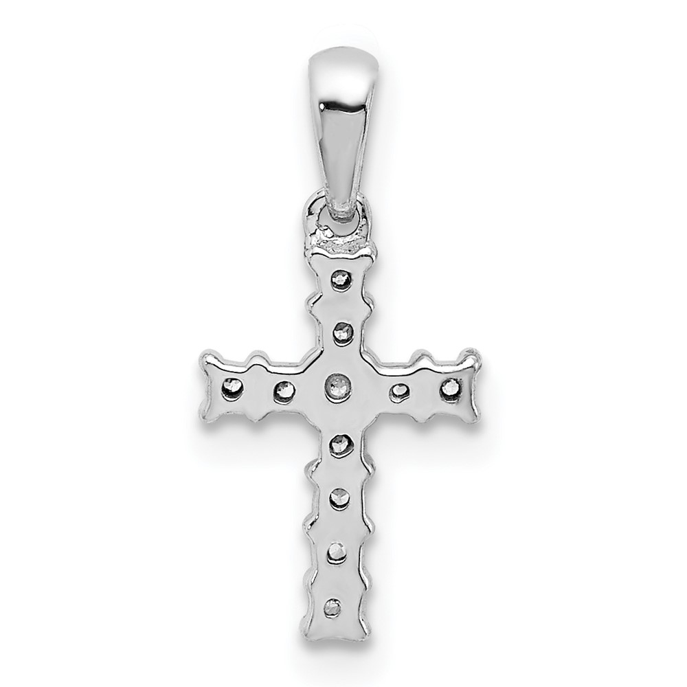 10K White Gold 1/20ct. Diamond Latin Cross Pendant (PM4957-006-1WA)