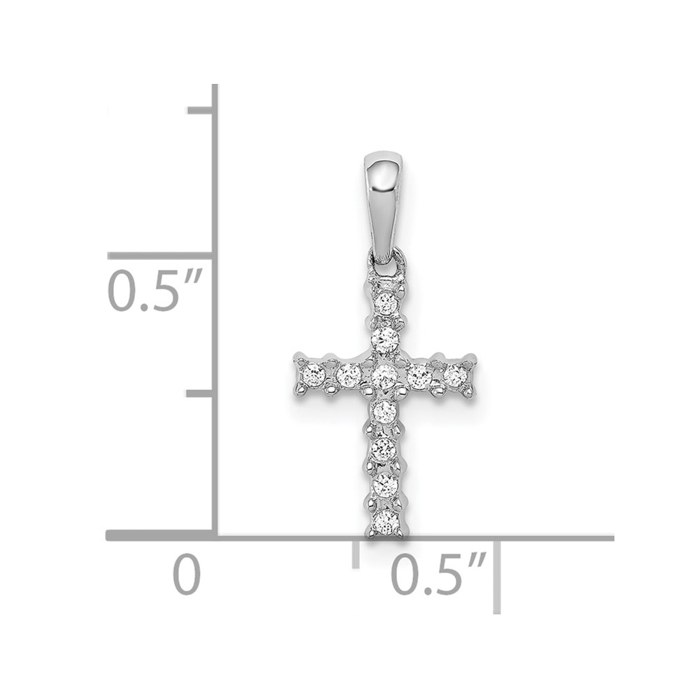 10K White Gold 1/20ct. Diamond Latin Cross Pendant (PM4957-006-1WA)