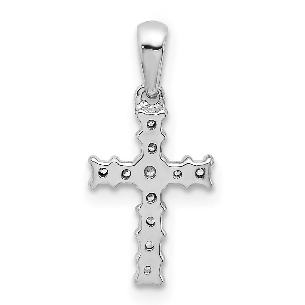 14k White Gold 1/20ct. Diamond Latin Cross Pendant (PM4957-006-WA)