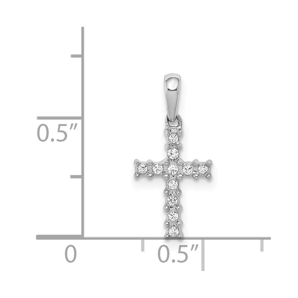 14k White Gold 1/20ct. Diamond Latin Cross Pendant (PM4957-006-WA)