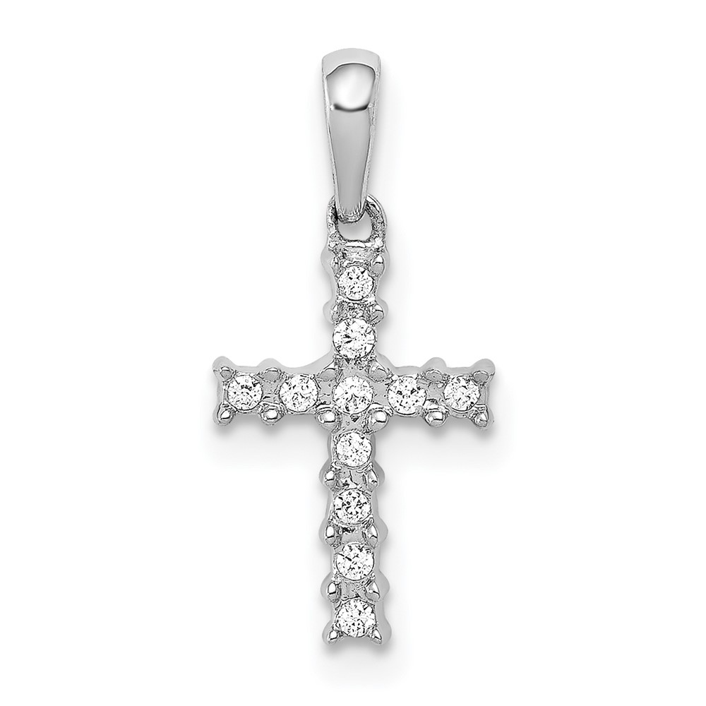 14k White Gold 1/20ct. Diamond Latin Cross Pendant (PM4957-006-WA)