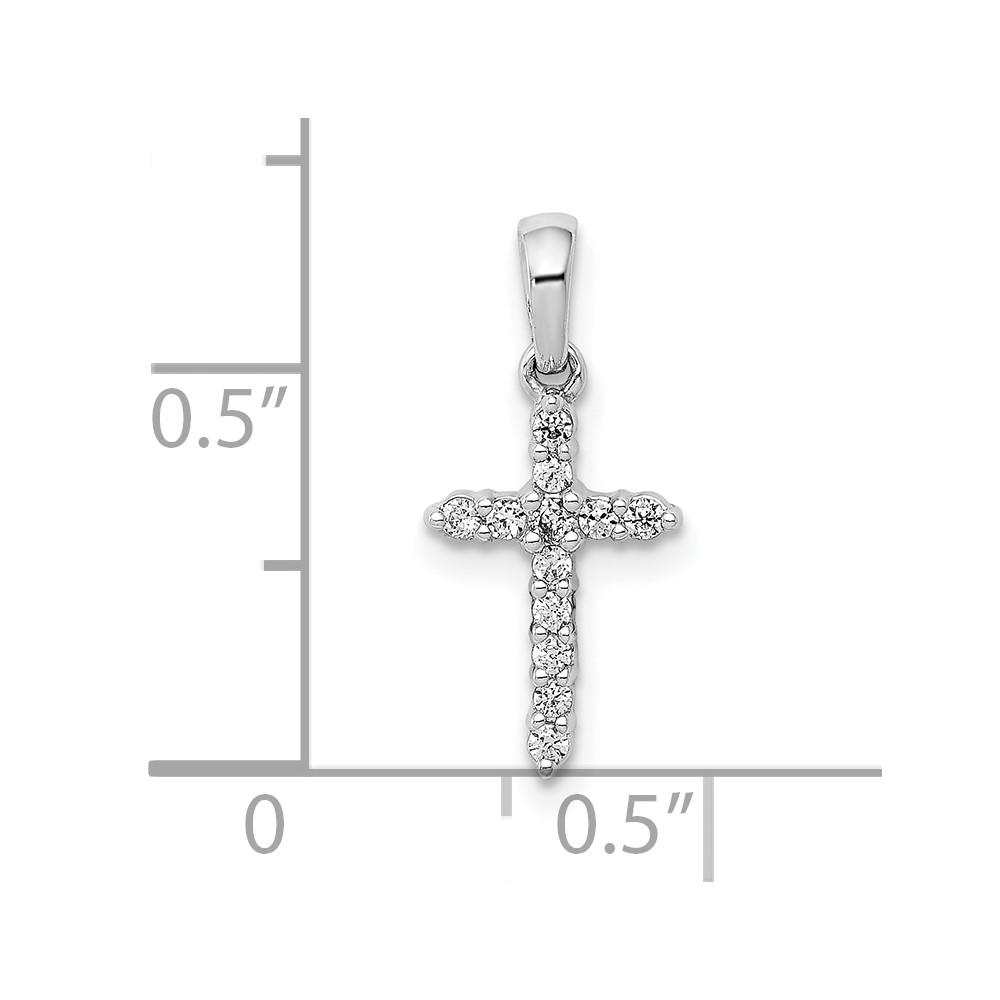 10K White Gold Polished Diamond Cross Pendant (PM4958-010-1WA)