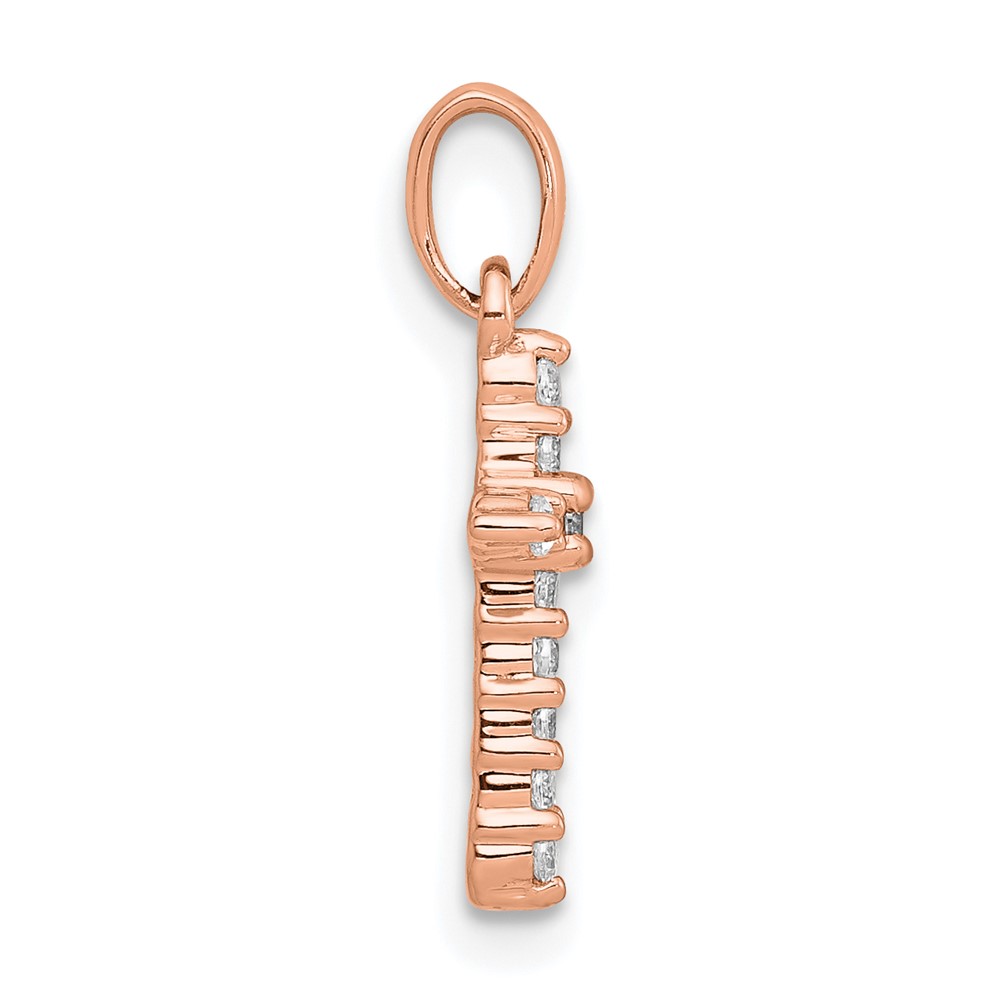 14k Rose Gold Polished Diamond Cross Pendant (PM4958-010-RA)