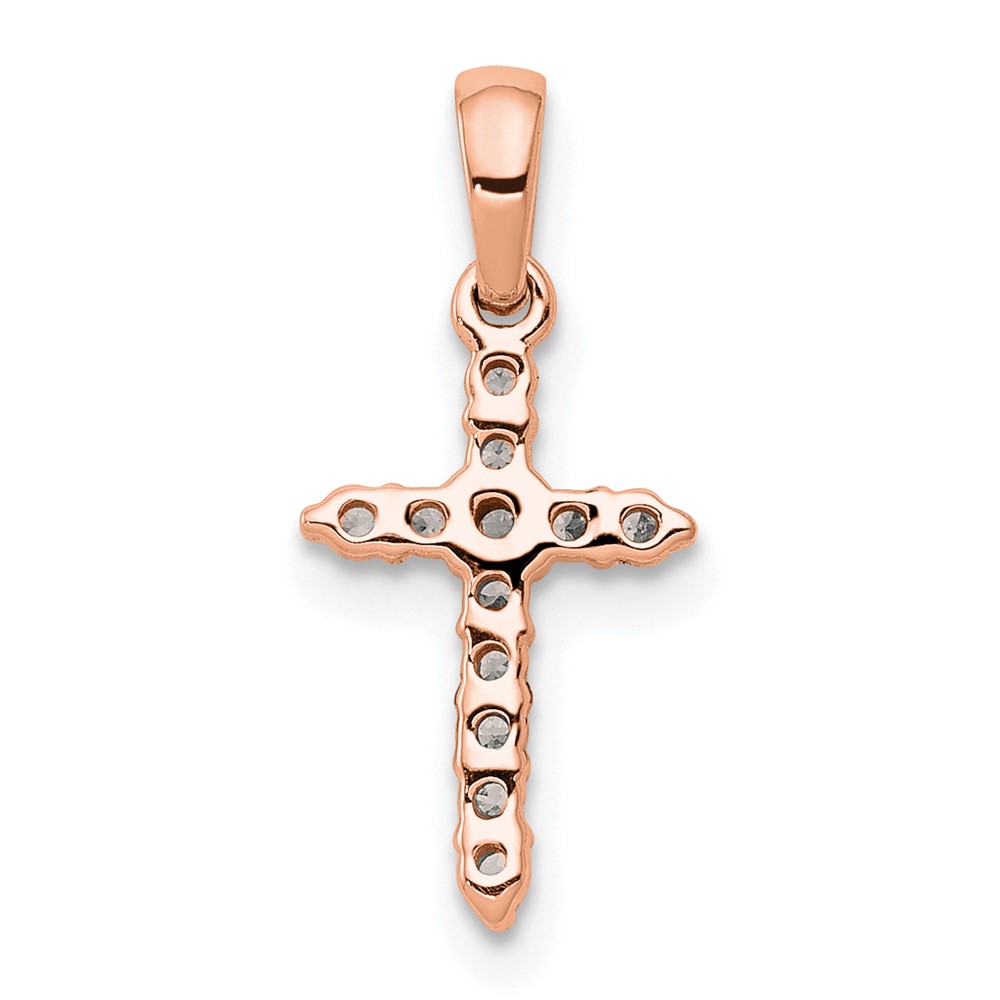 14k Rose Gold Polished Diamond Cross Pendant (PM4958-010-RA)