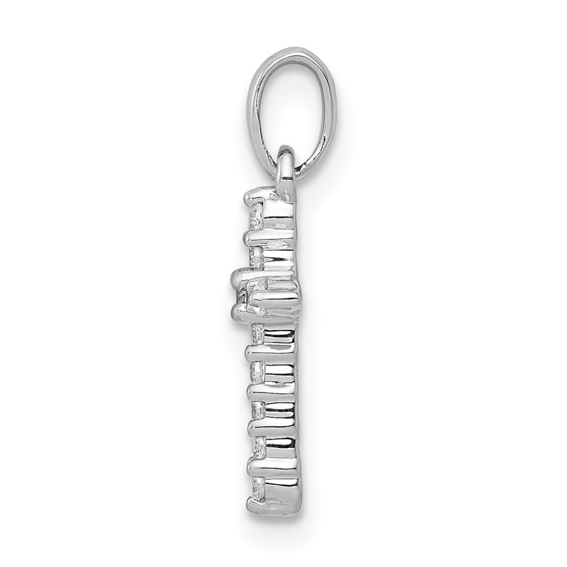 14k White Gold 1/10 carat Lab Grown Diamond VS/SI+ G+ Complete Cross Pendant