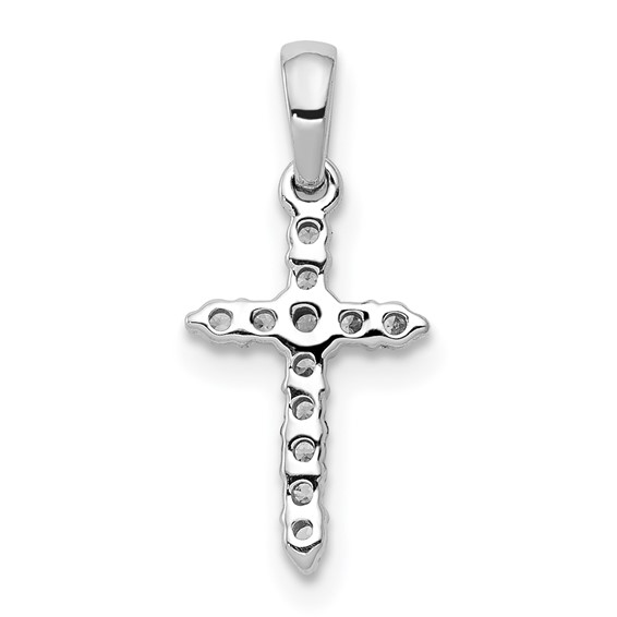 14k White Gold 1/10 carat Lab Grown Diamond VS/SI+ G+ Complete Cross Pendant