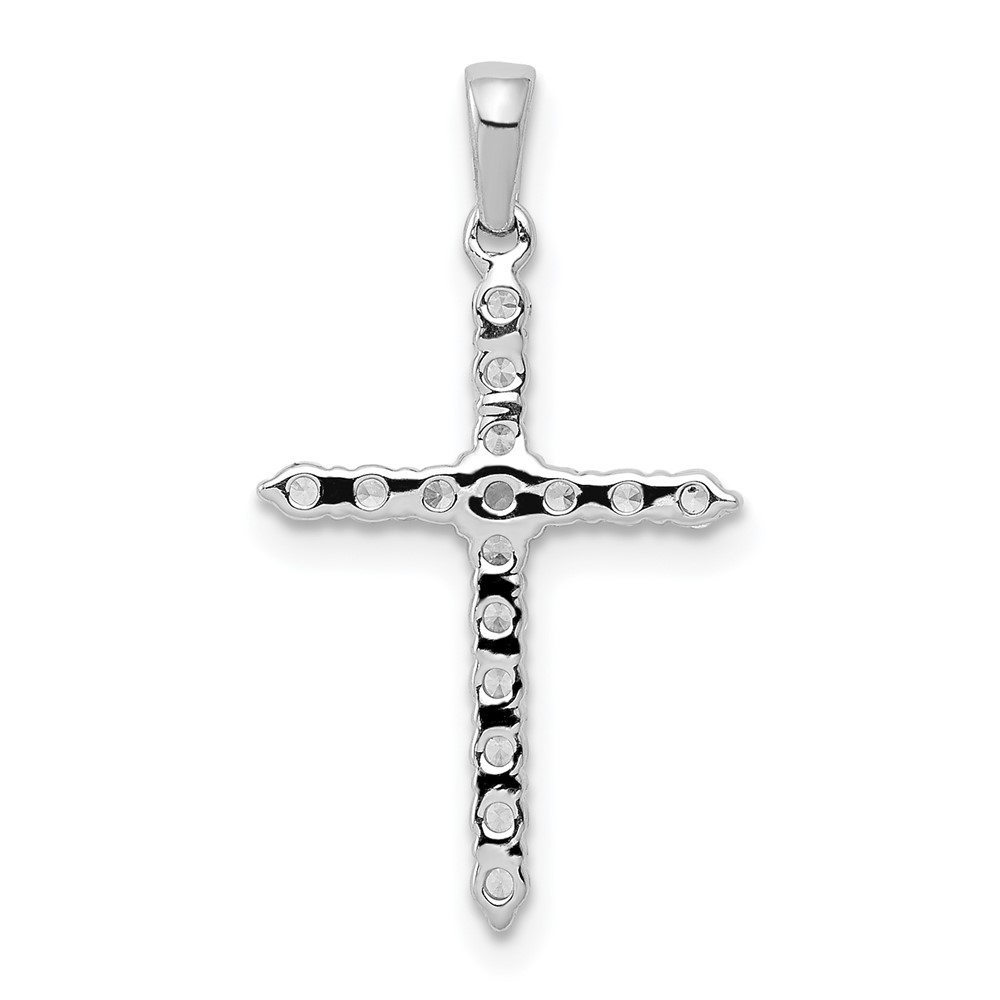 14k White Gold Polished 1/4ct. Diamond Cross Pendant (PM4959-025-WA)