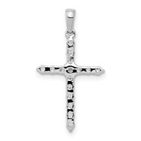 14K White Gold 0.25 Carat Lab Grown Diamond VS SI+ G+ Complete Cross Pendant view 3