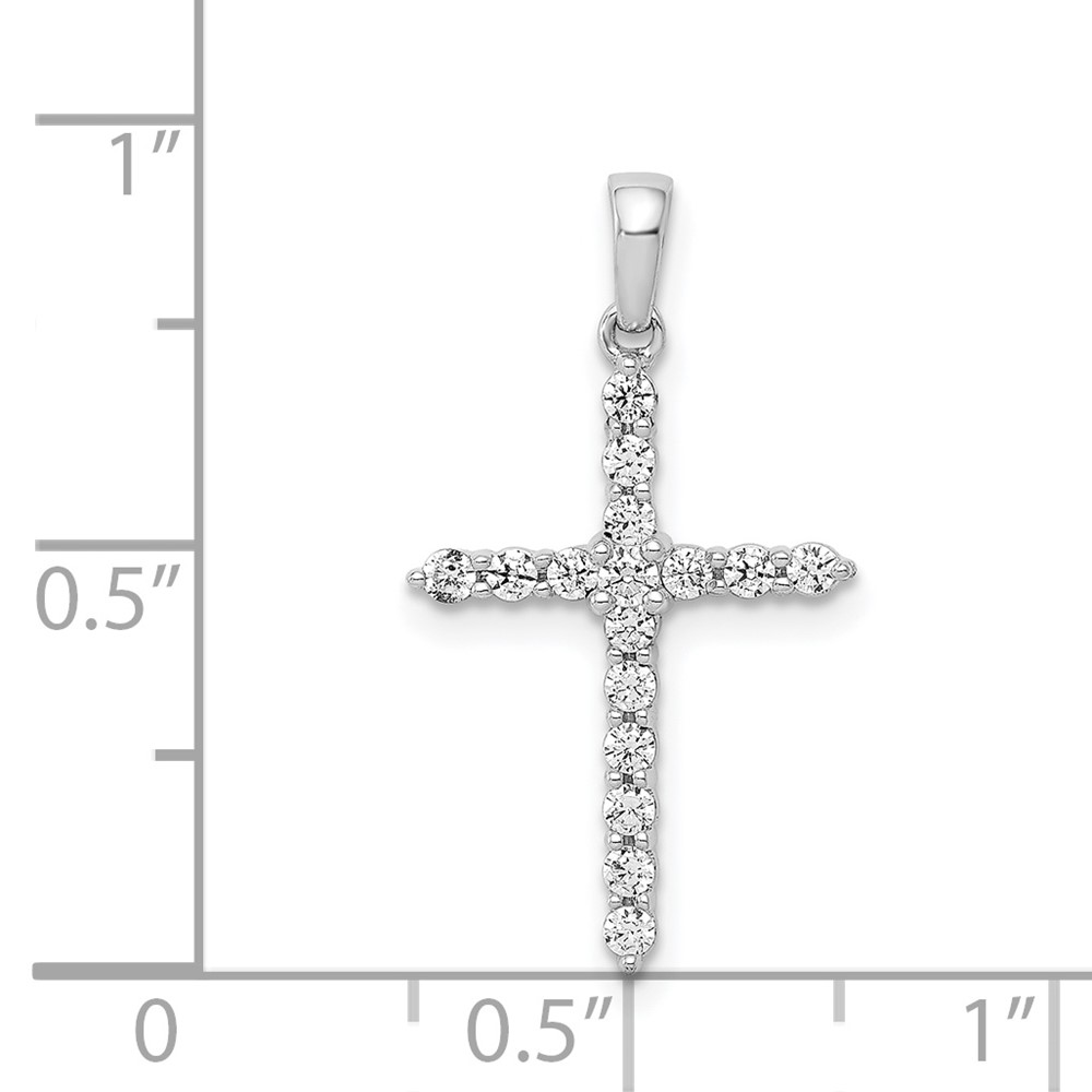 14k White Gold Polished 1/4ct. Diamond Cross Pendant (PM4959-025-WA)