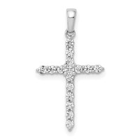 14K White Gold 0.25 Carat Lab Grown Diamond VS SI+ G+ Complete Cross Pendant view 1