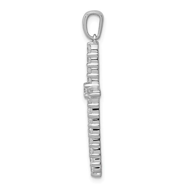 14k White Gold 1 carat Lab Grown Diamond VS/SI+ G+ Complete 18 inch Cross Pendant Necklace
