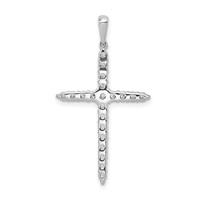 14K White Gold 0.50 Carat Lab Grown Diamond VS SI+ G+ Complete Cross Pendant view 3