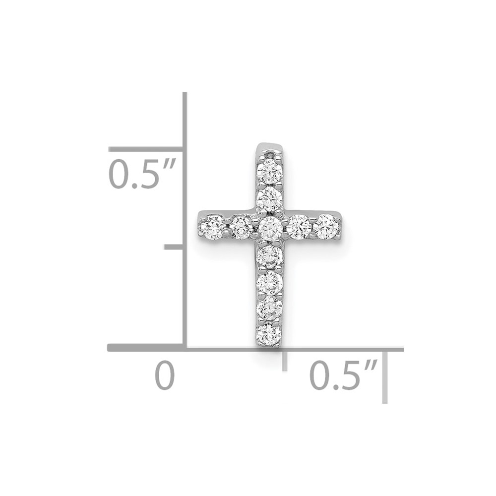10K White Gold 1/5ct. Diamond Latin Cross Chain Slide (PM4962-020-1WA)